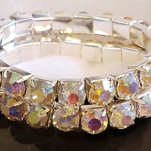 Set of two rhinestone bracelets